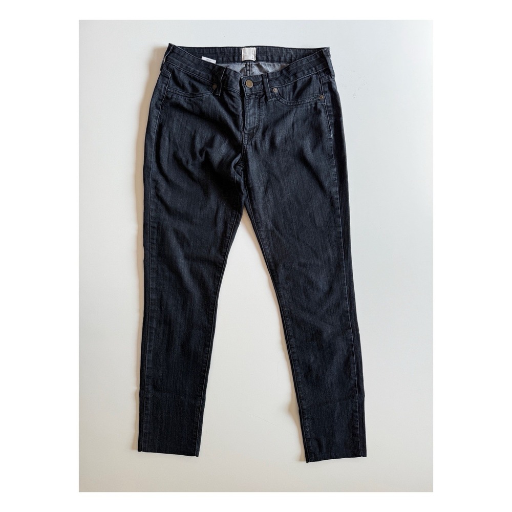 RICH & SKINNY Skinny Tapered Low Rise Jean Womens 27‎ (28x28) Black Stretch USA